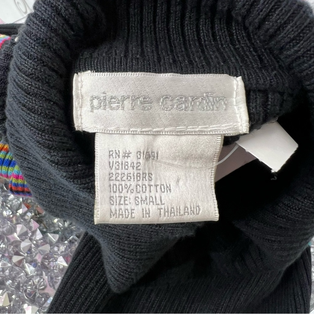 Pierre Cardin sweater stripes Navy Multicolor Striped Turtleneck Sweater - Picture 6 of 7